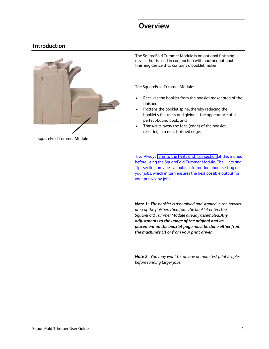 Xerox SquareFold manual Overview, Introduction 