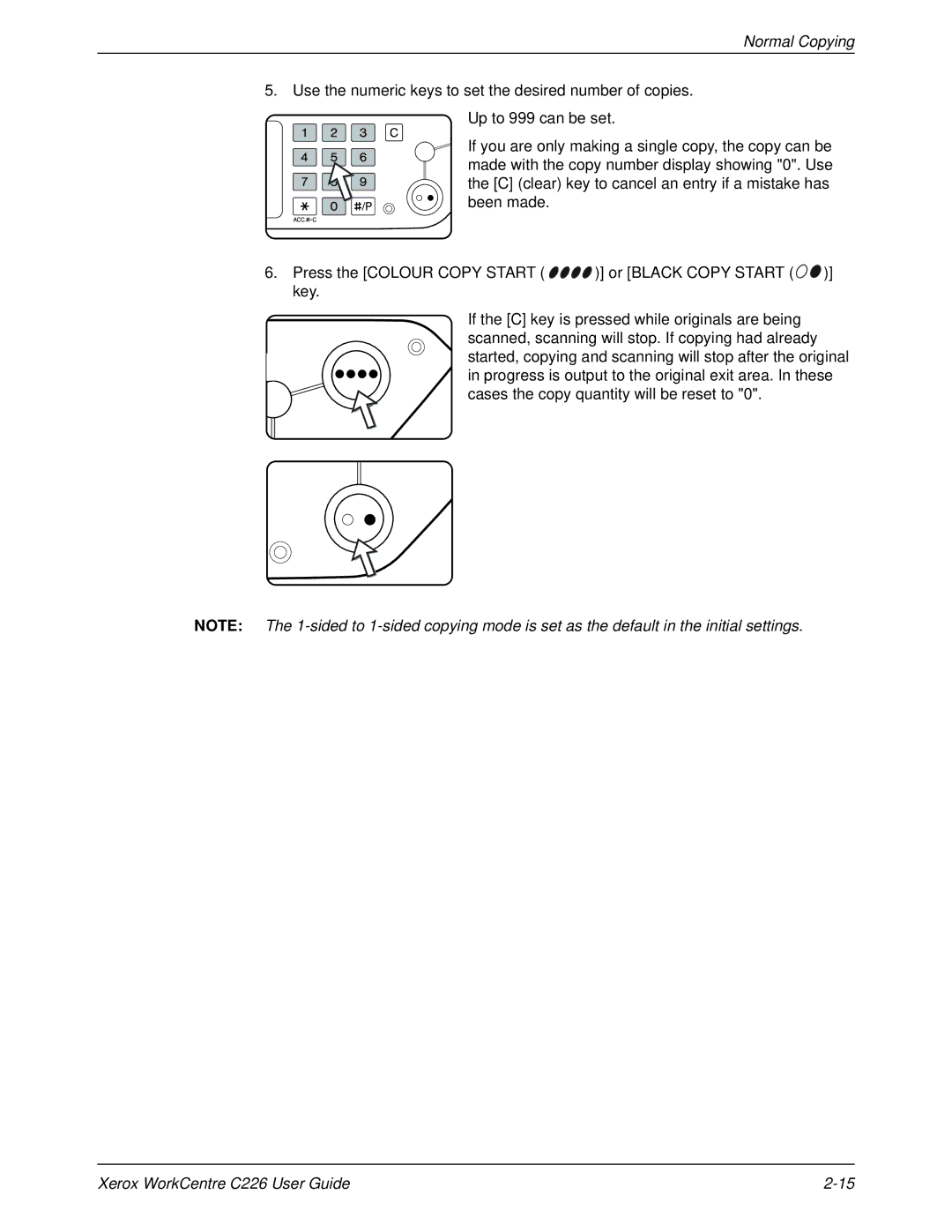 Xerox WorkCentre C226 manual Normal Copying 