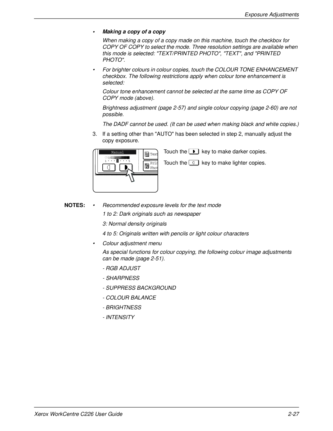 Xerox WorkCentre C226 manual Making a copy of a copy 