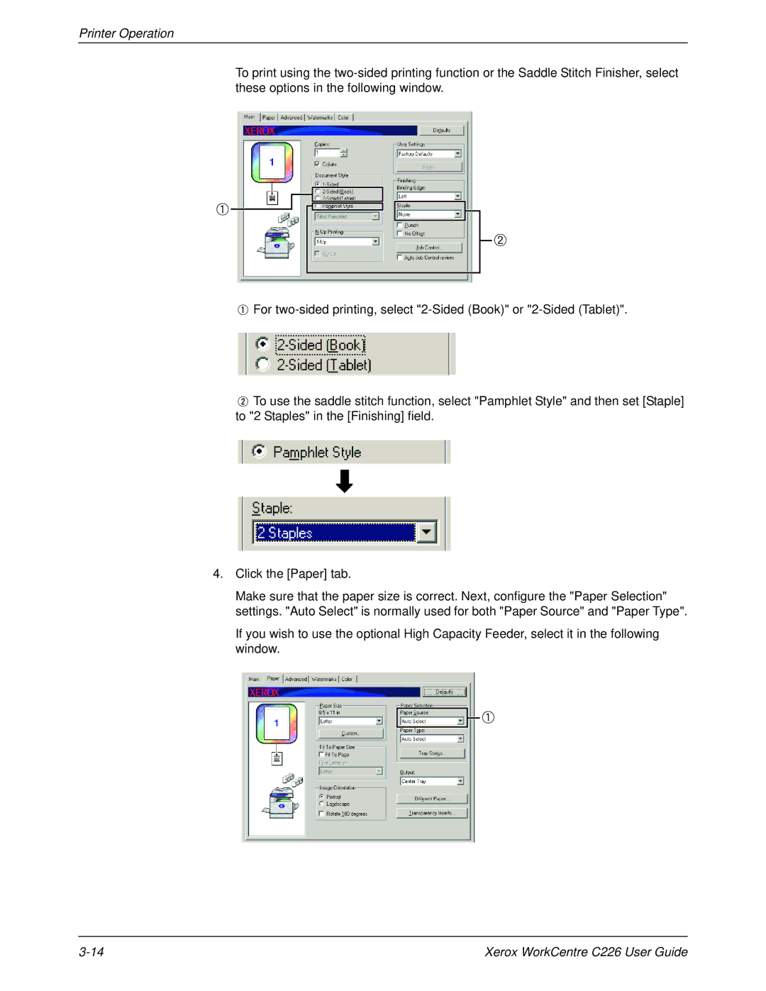 Xerox WorkCentre C226 manual Printer Operation 