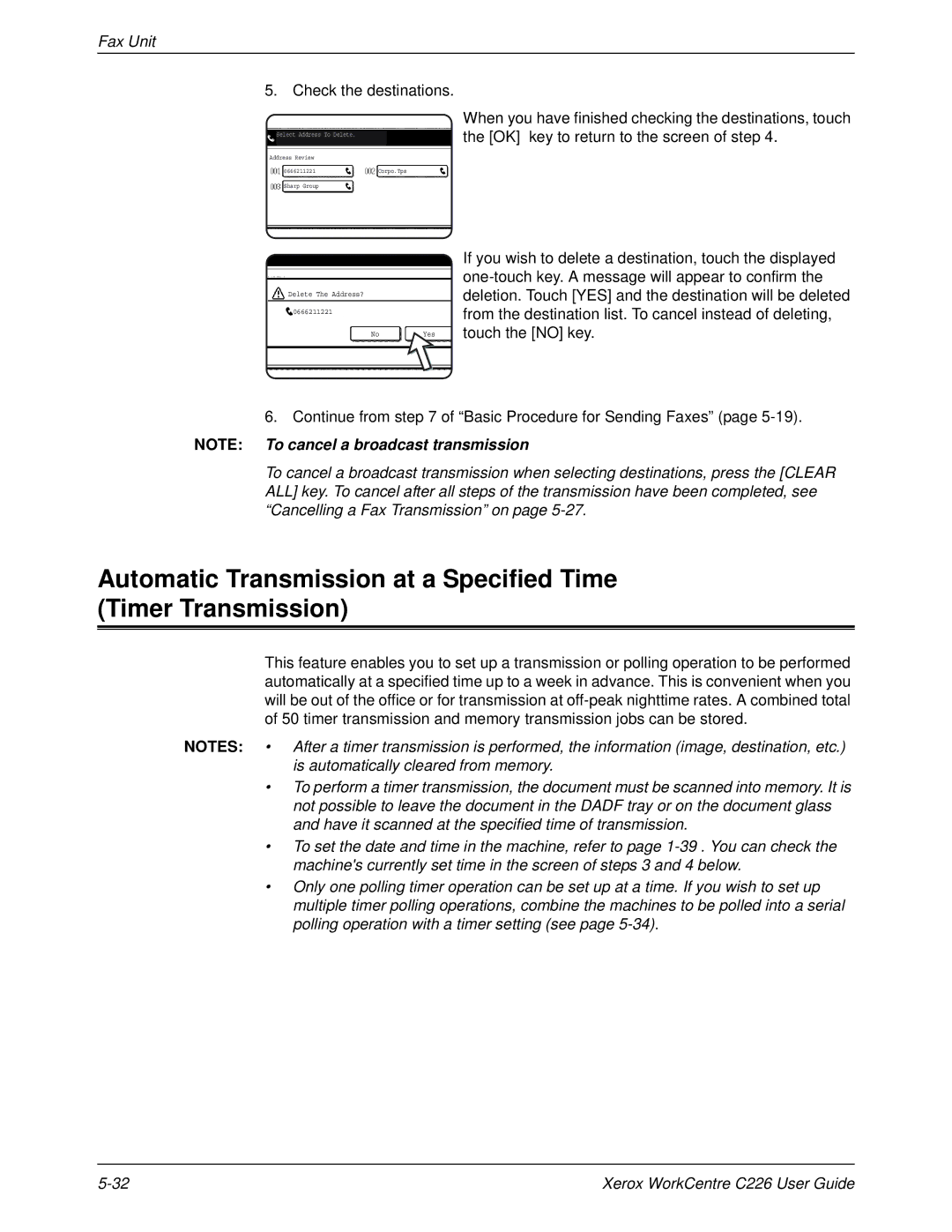 Xerox WorkCentre C226 manual Check the destinations 