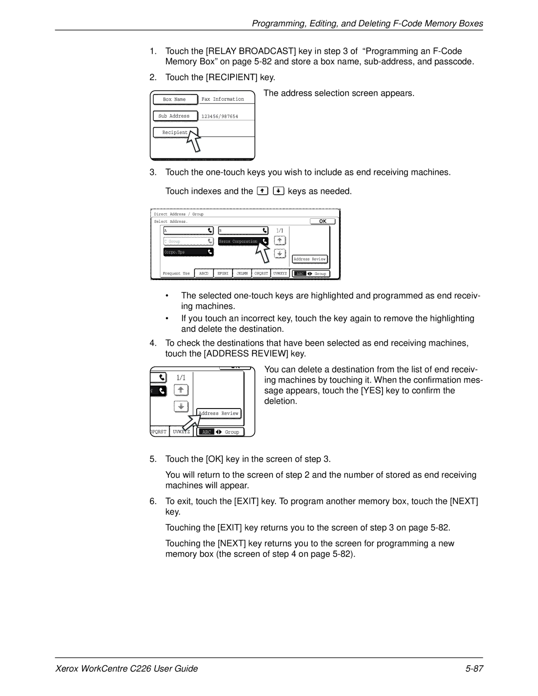 Xerox WorkCentre C226 manual 123456/987654 