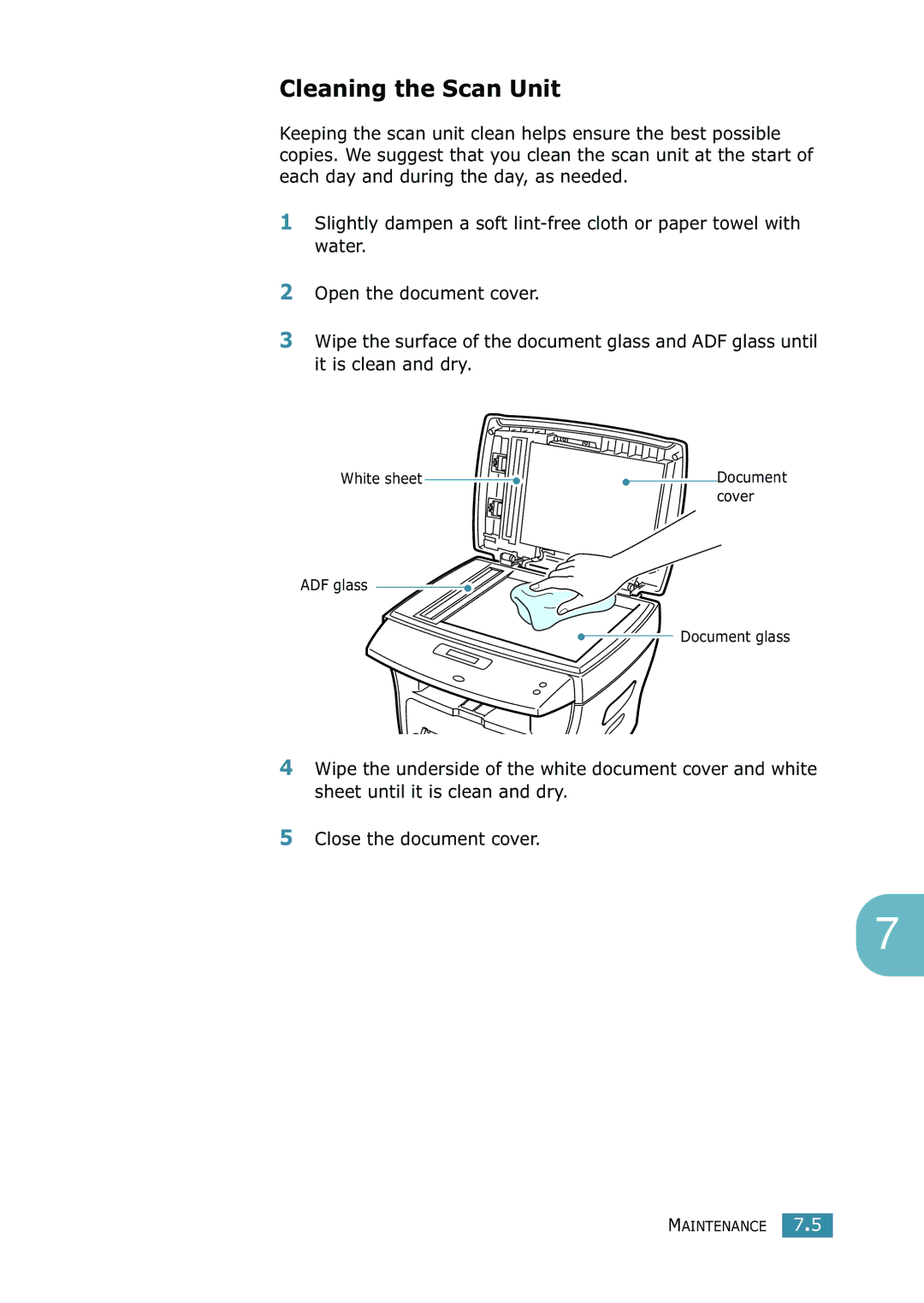 Xerox WorkCentre PE16 manual Cleaning the Scan Unit 