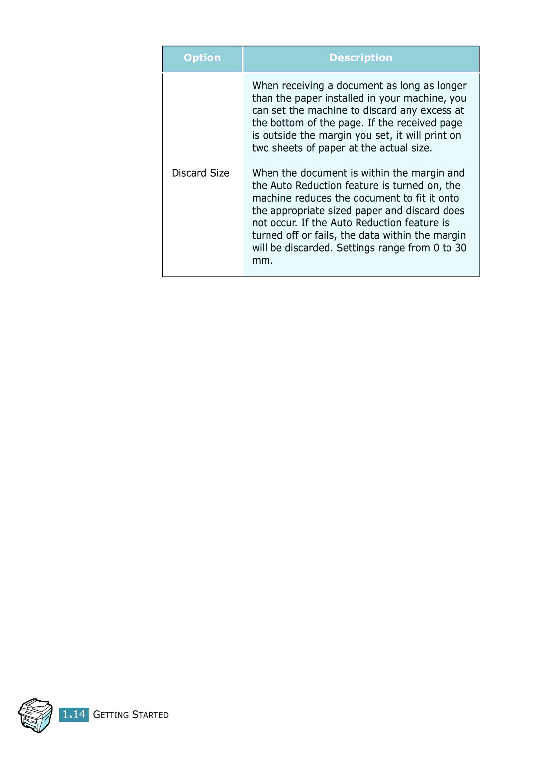 Xerox WorkCentre PE16 Two sheets of paper at the actual size, Discard Size, Not occur. If the Auto Reduction feature is 