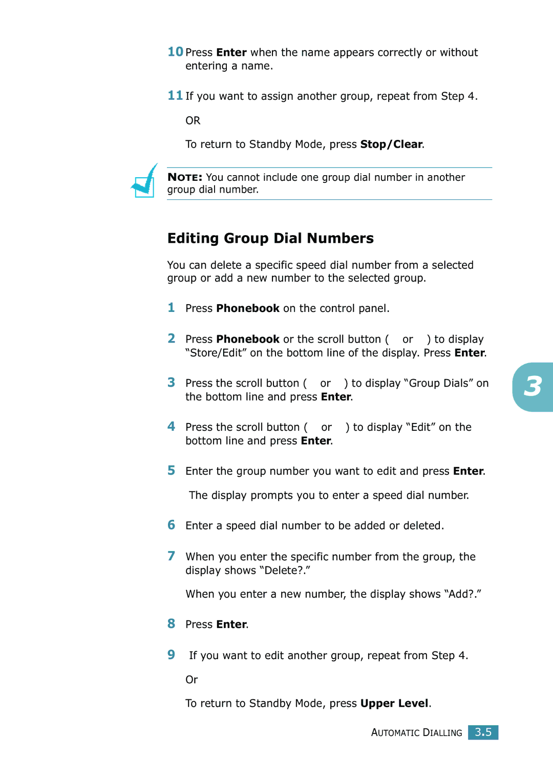 Xerox WorkCentre PE16 manual Editing Group Dial Numbers 