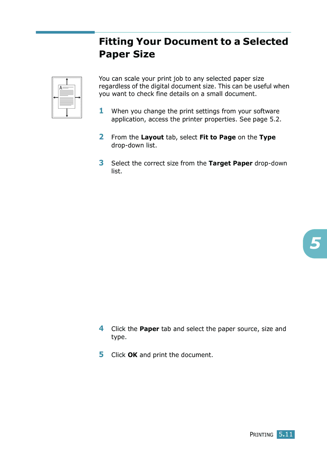 Xerox WorkCentre PE16 manual Fitting Your Document to a Selected Paper Size 