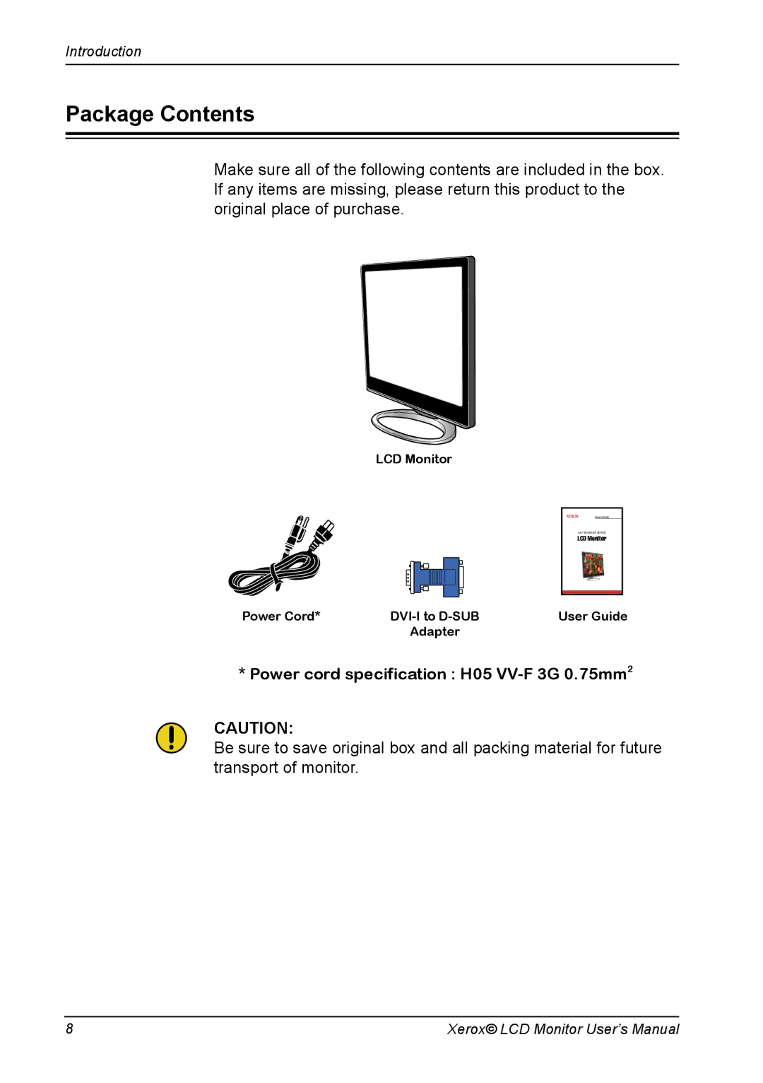 Xerox XA7 SERIES manual Package Contents 