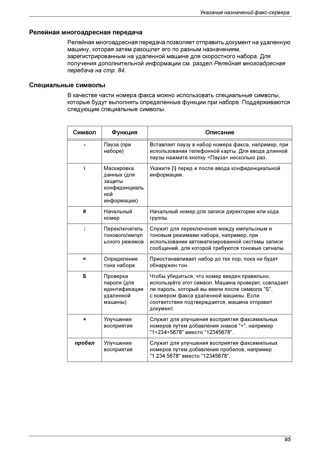 Xerox XE3021RU0-2 manual Указание назначений факс-сервера 