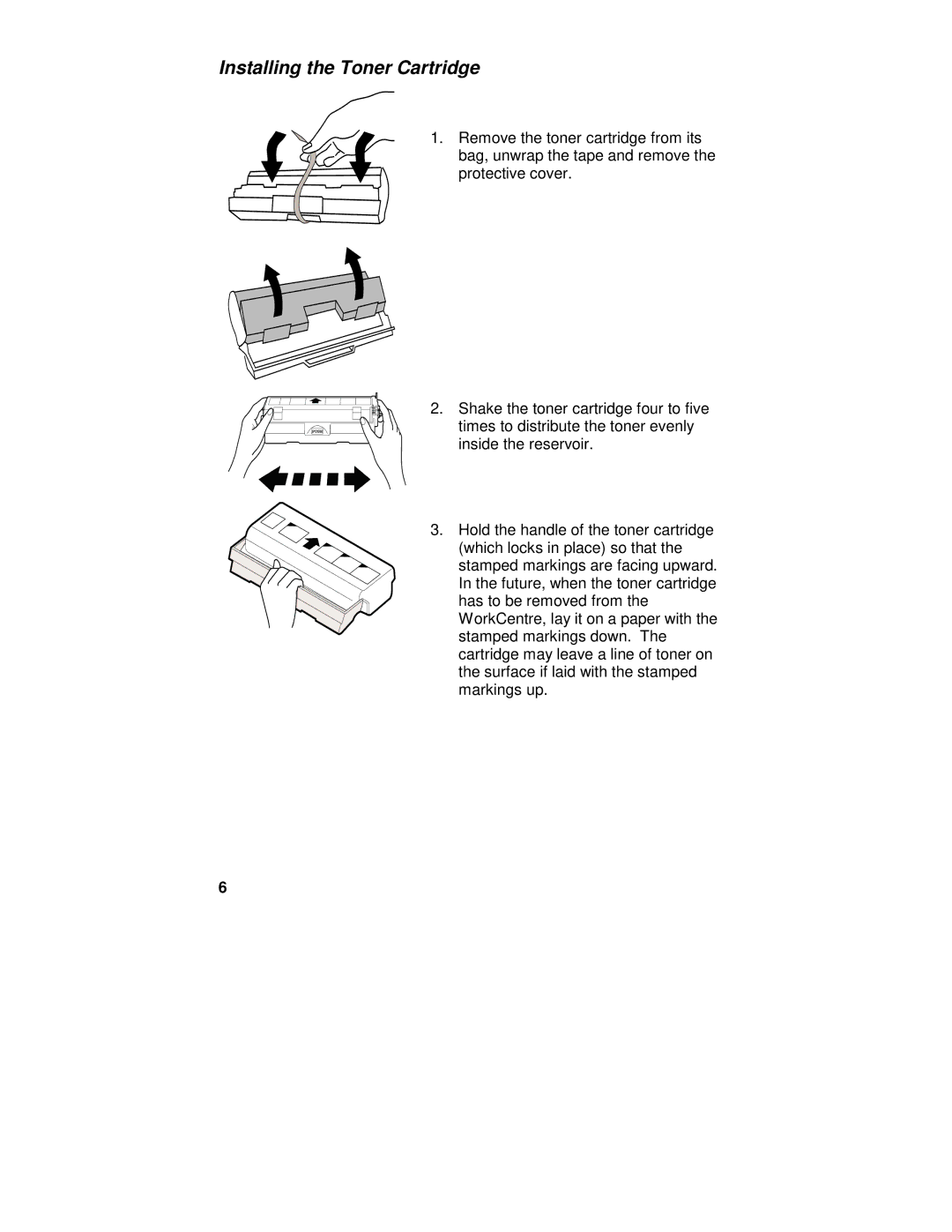 Xerox XE62, XE80, XE82, XE60 manual Installing the Toner Cartridge 