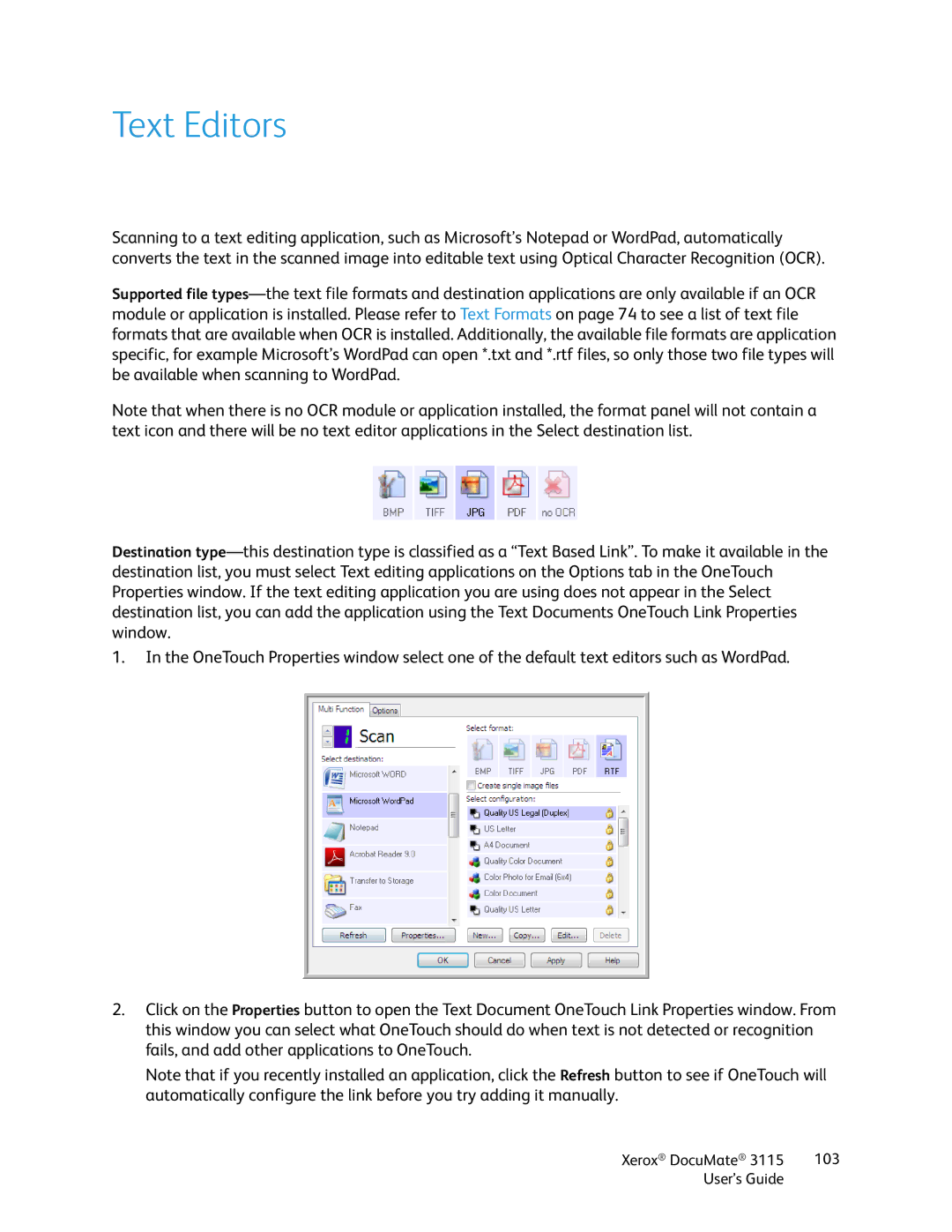 Xerox xerox documate 3115 manual Text Editors 