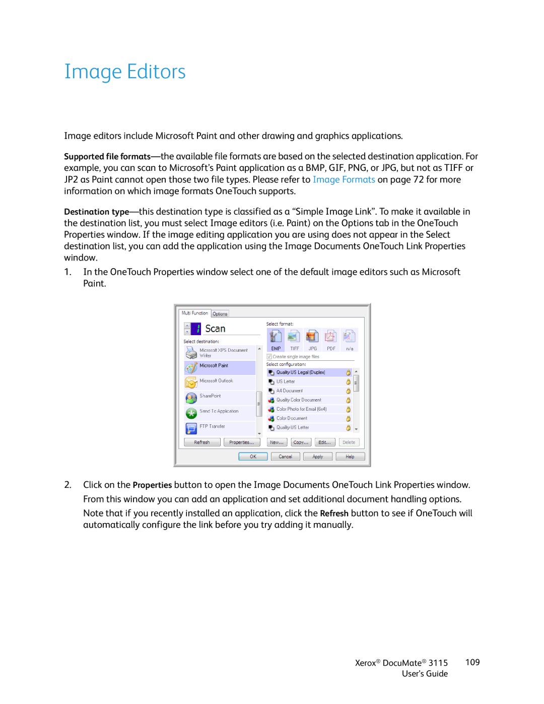 Xerox xerox documate 3115 manual Image Editors 