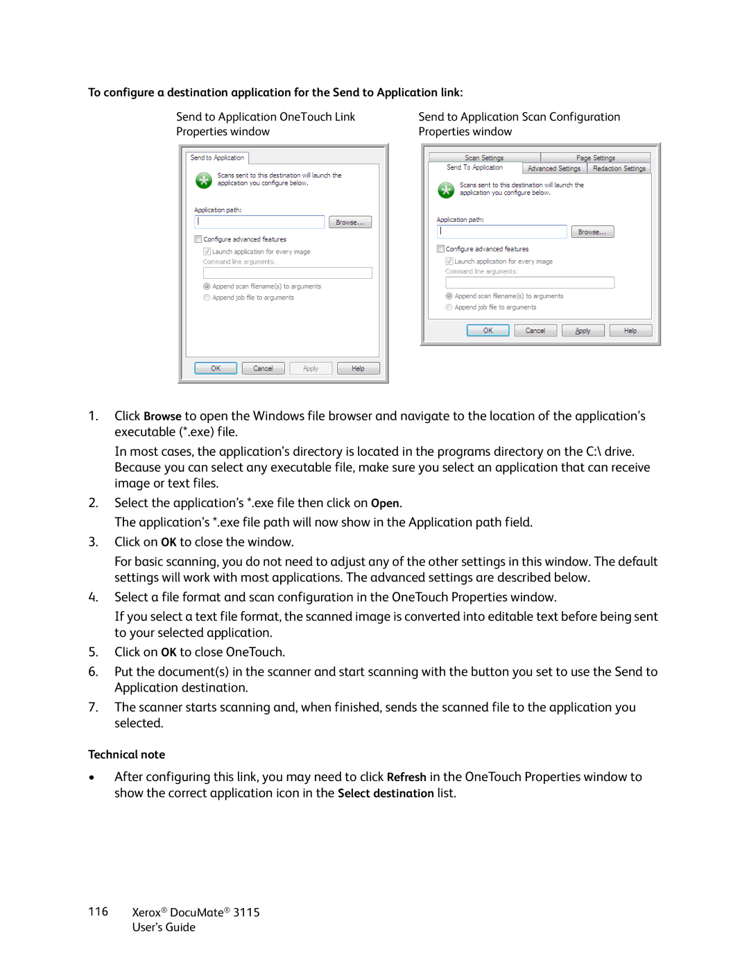 Xerox xerox documate 3115 manual Technical note 