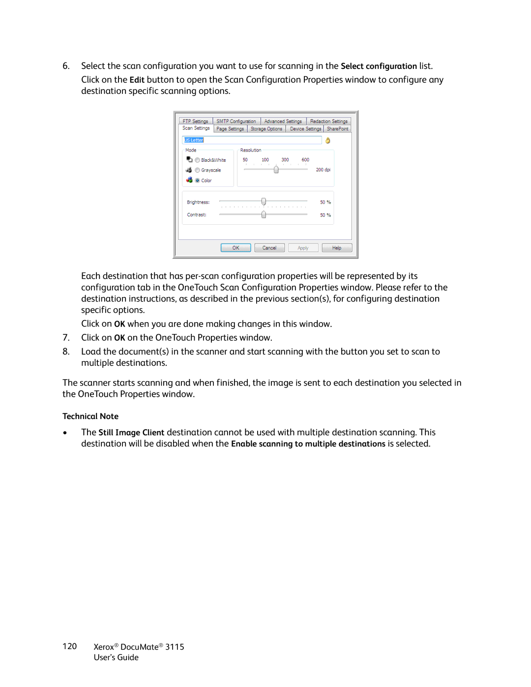 Xerox xerox documate 3115 manual Technical Note 