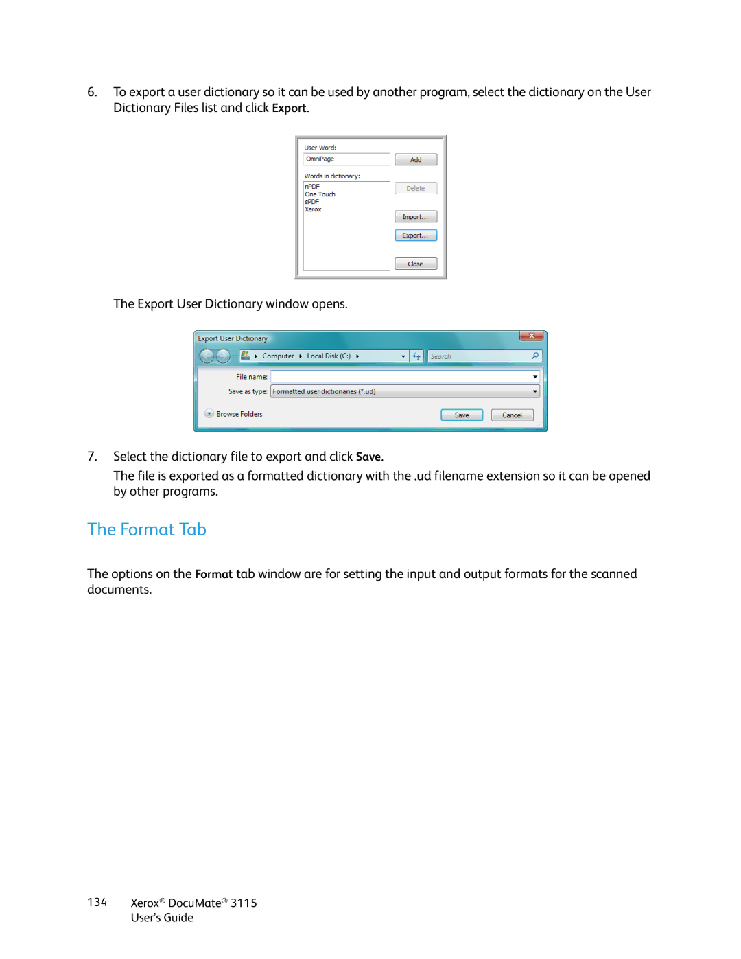 Xerox xerox documate 3115 manual Format Tab 