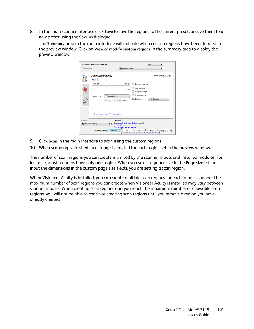 Xerox xerox documate 3115 manual Xerox DocuMate 151 User’s Guide 