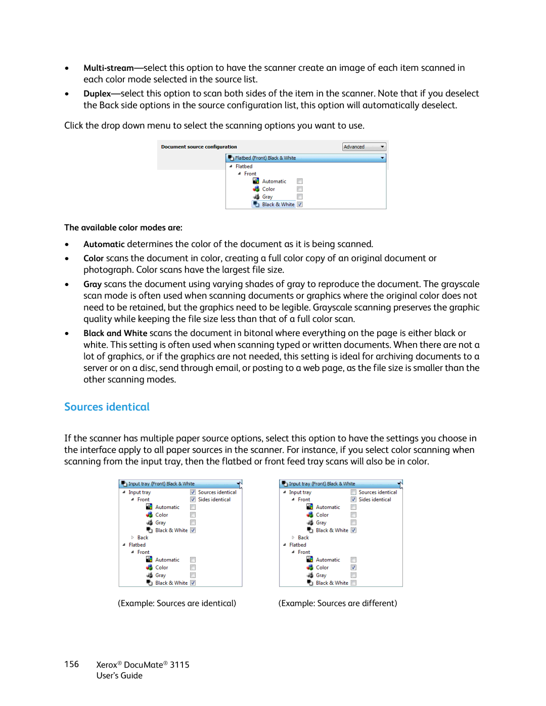 Xerox xerox documate 3115 manual Sources identical 