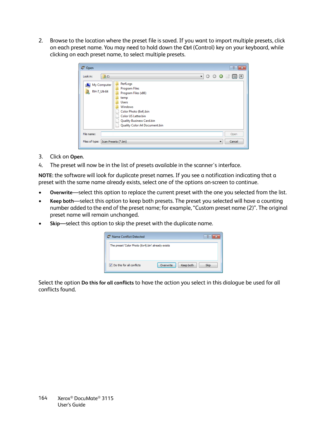 Xerox xerox documate 3115 manual Xerox DocuMate 3115 User’s Guide 