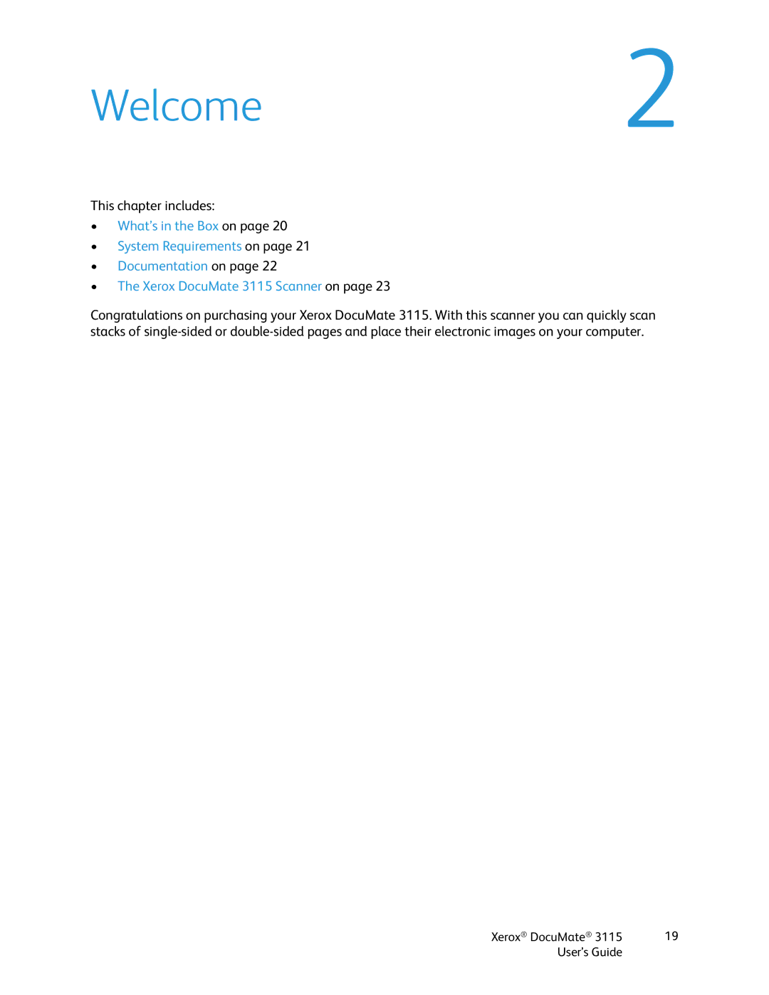 Xerox xerox documate 3115 manual Welcome2 