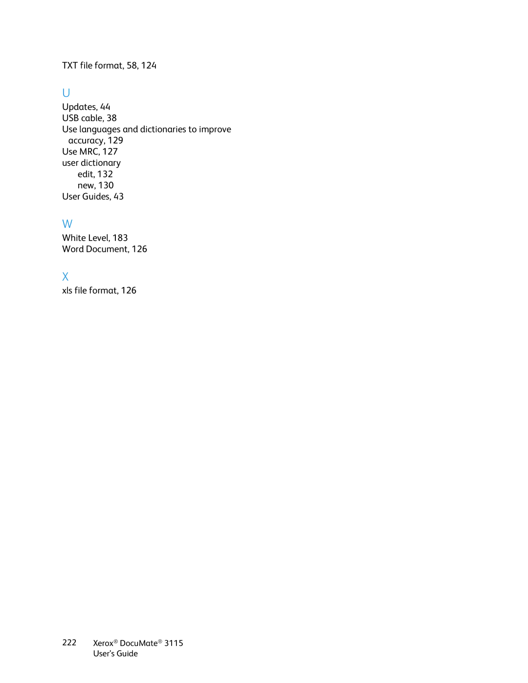 Xerox xerox documate 3115 manual TXT file format, 58 