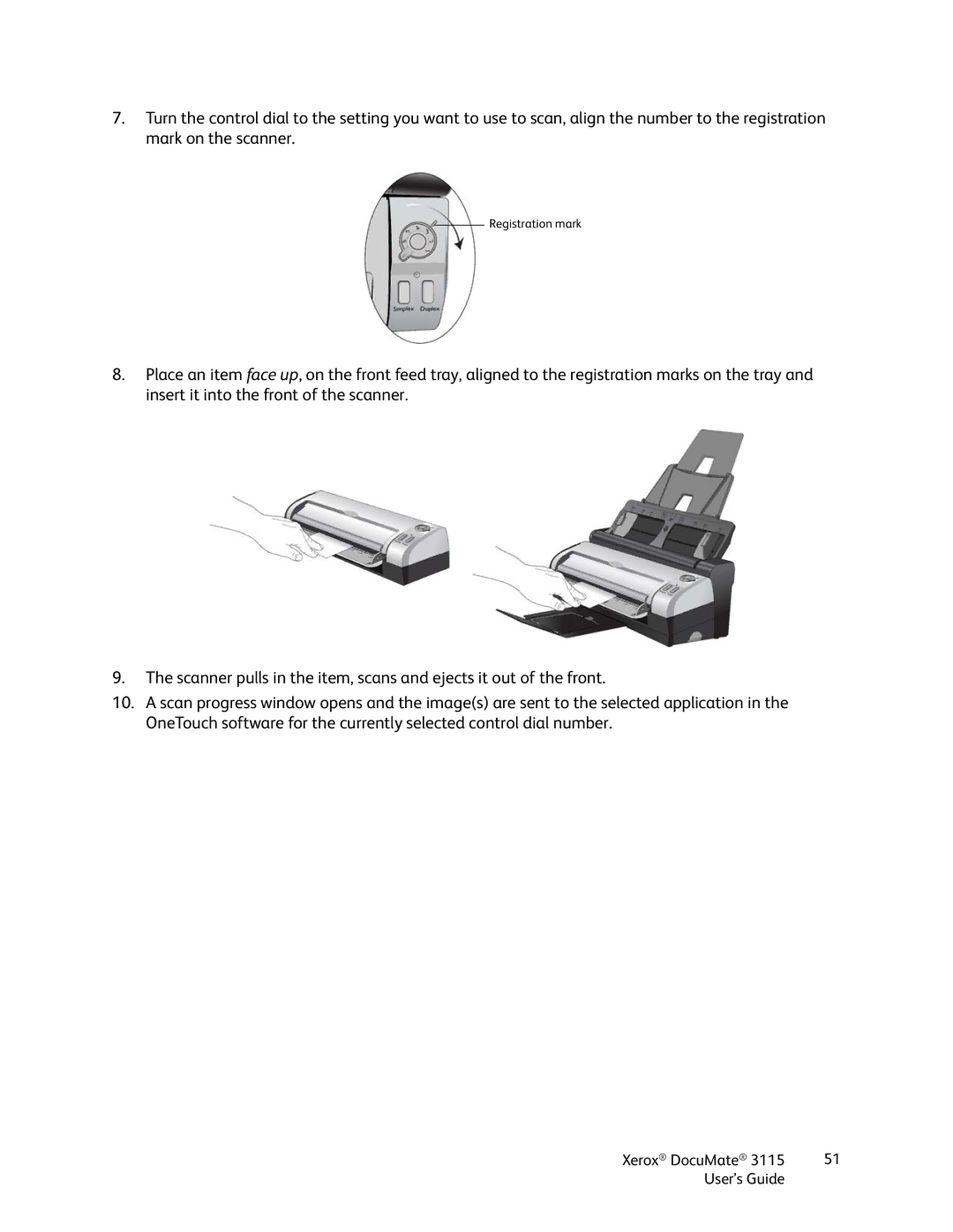 Xerox xerox documate 3115 manual Registration mark 