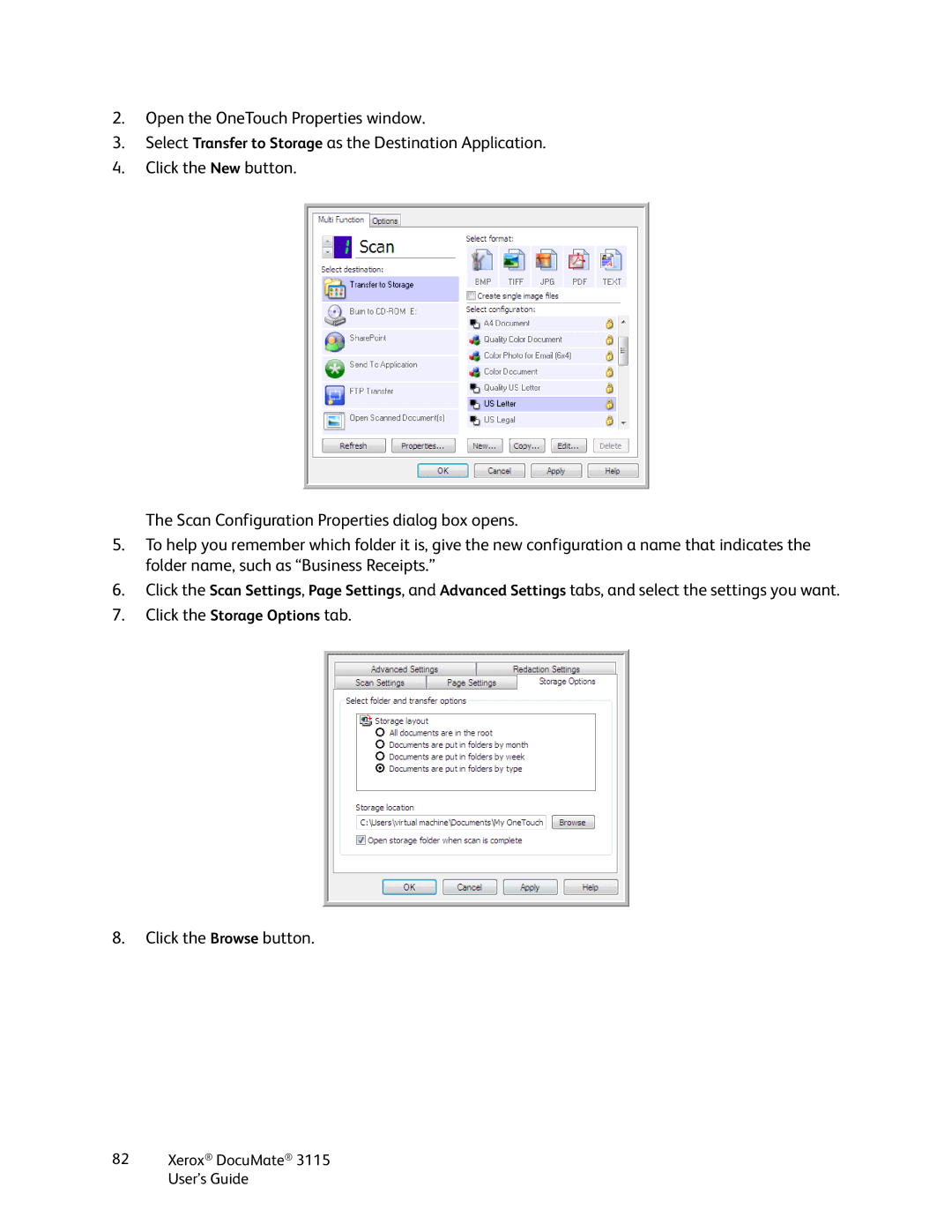 Xerox xerox documate 3115 manual Click the Browse button 