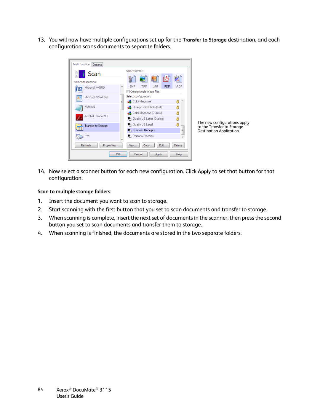 Xerox xerox documate 3115 manual Scan to multiple storage folders 