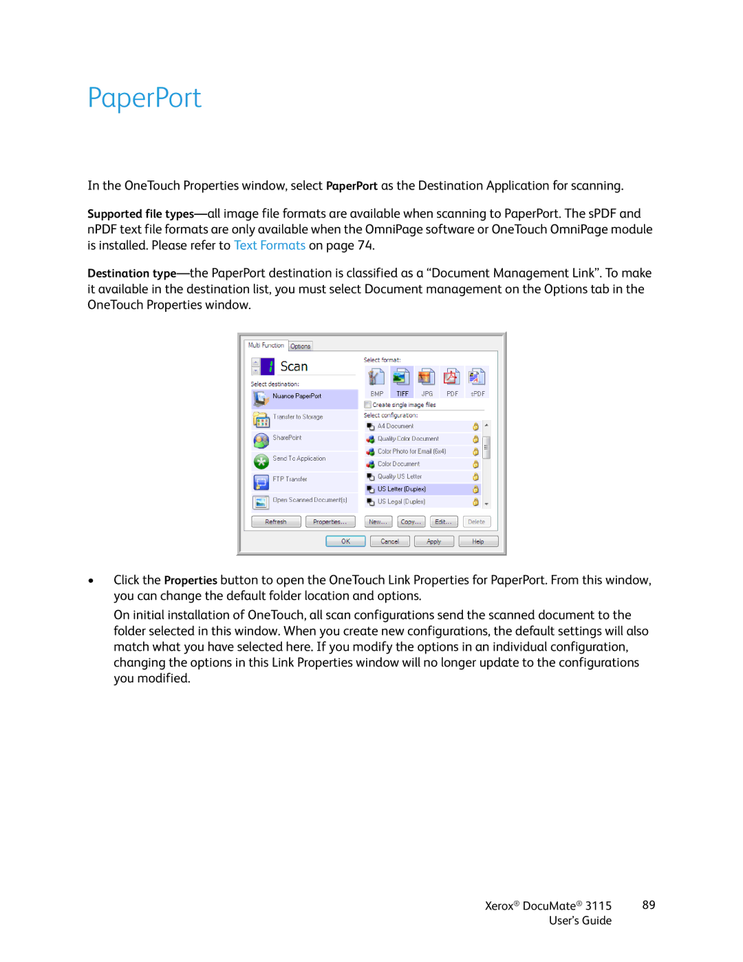 Xerox xerox documate 3115 manual PaperPort 