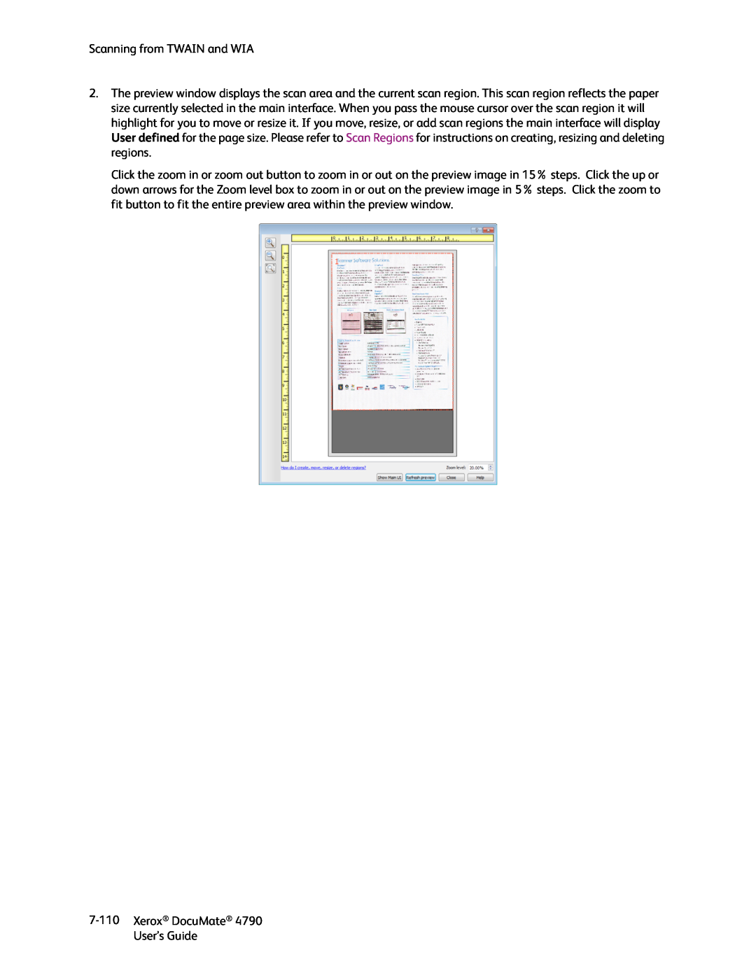 Xerox xerox documate manual Scanning from TWAIN and WIA, Xerox DocuMate 4790 User’s Guide 