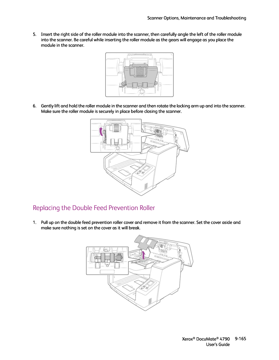 Xerox xerox documate manual Replacing the Double Feed Prevention Roller 