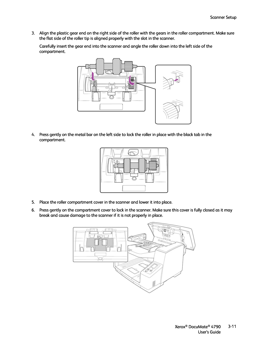 Xerox xerox documate manual Scanner Setup, Xerox DocuMate, 3-11, User’s Guide 