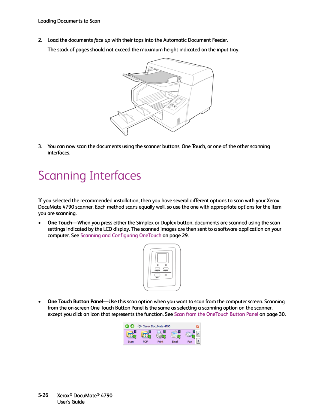 Xerox xerox documate manual Scanning Interfaces 