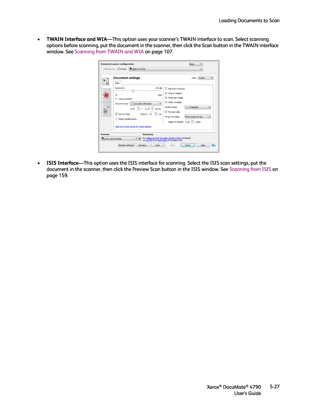 Xerox xerox documate manual Loading Documents to Scan, Xerox DocuMate, 5-27, User’s Guide 