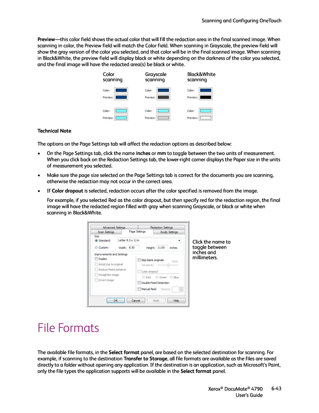 Xerox xerox documate manual File Formats, Technical Note, Black&White 