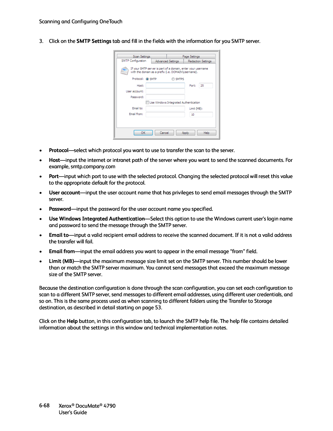 Xerox xerox documate manual Scanning and Configuring OneTouch, 6-68, Xerox DocuMate, User’s Guide 