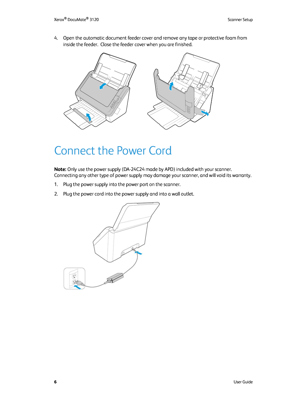 Xerox xerox manual Connect the Power Cord 
