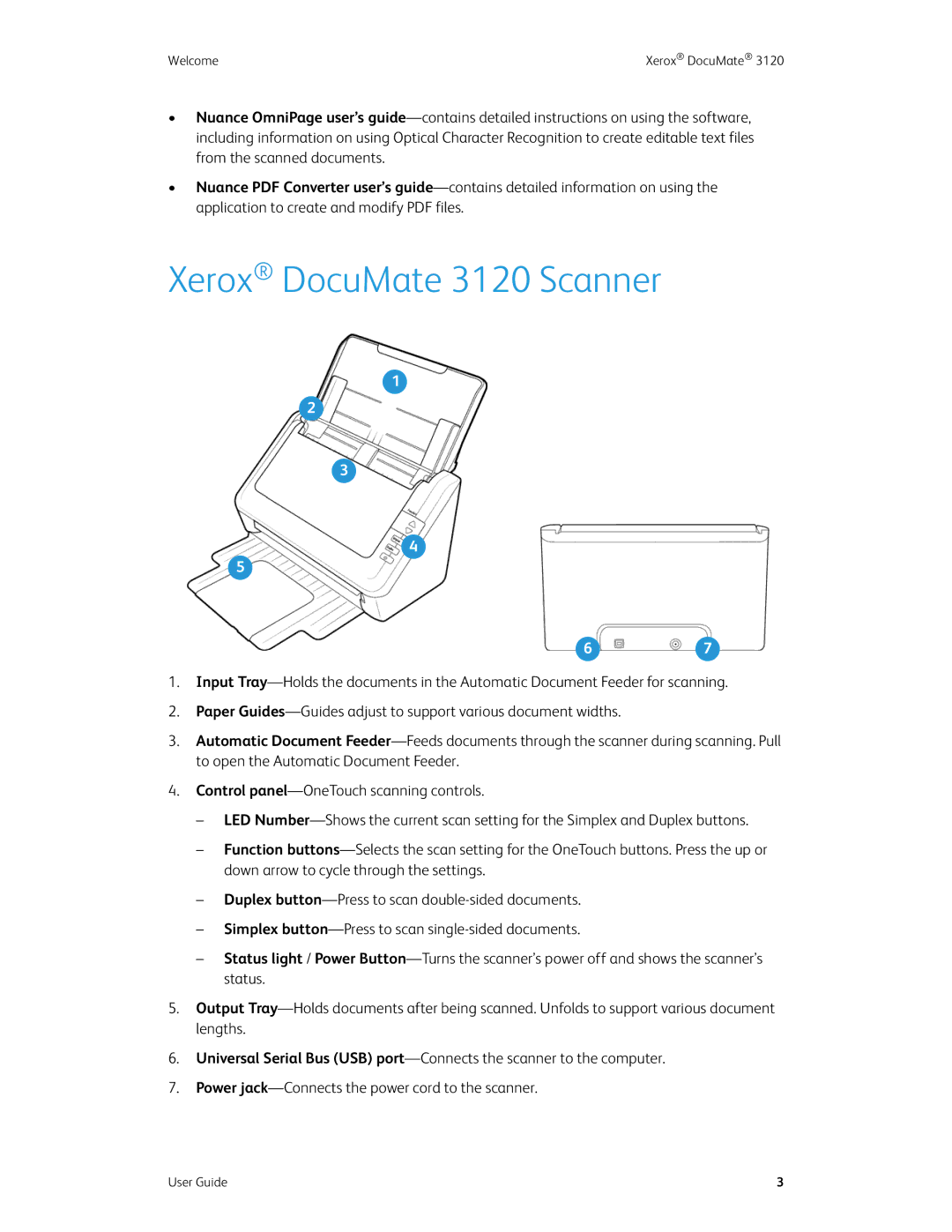 Xerox xerox manual Xerox DocuMate 3120 Scanner 