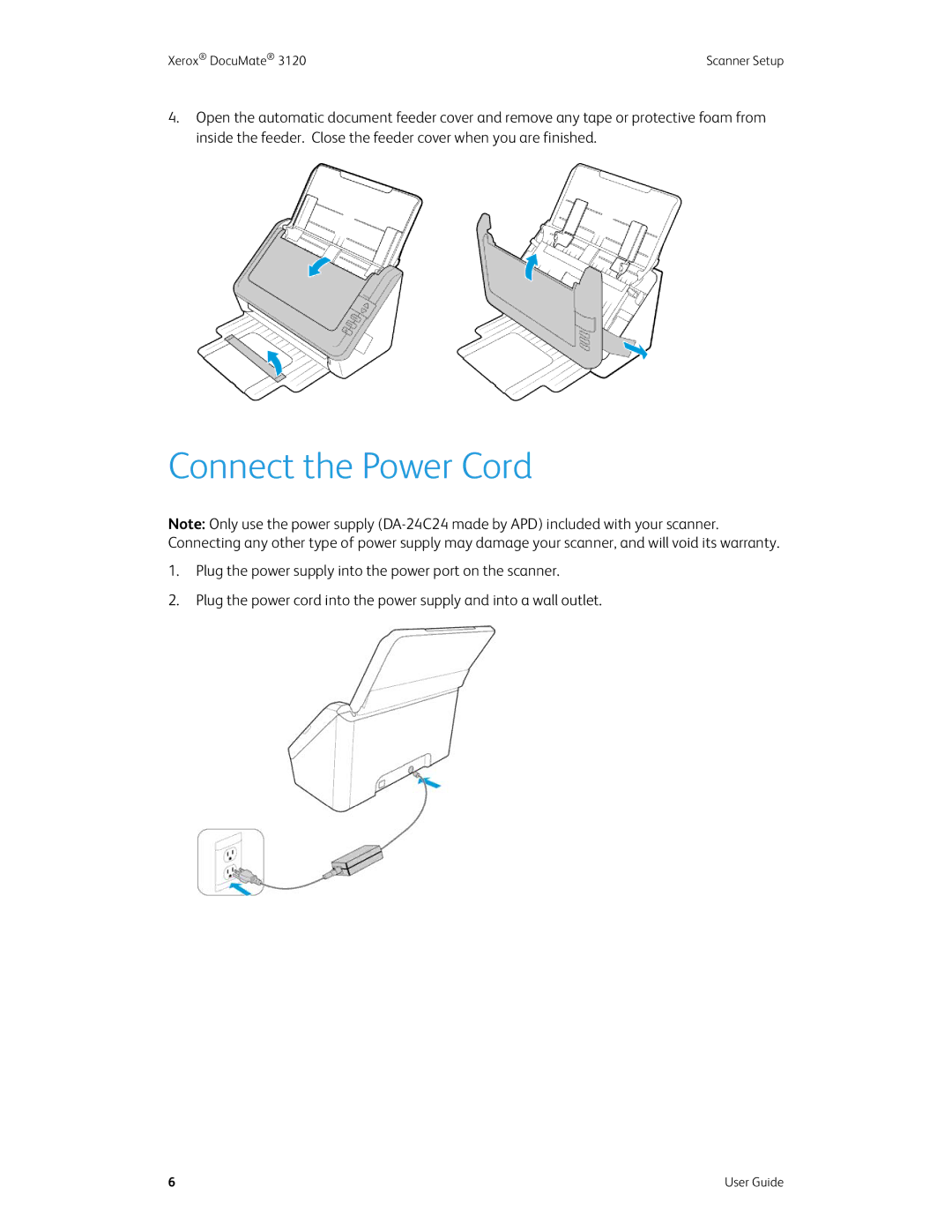 Xerox xerox manual Connect the Power Cord 