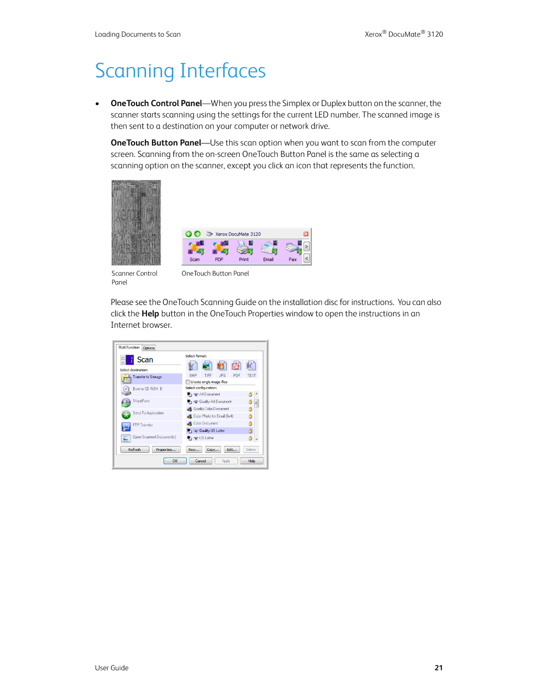 Xerox xerox manual Scanning Interfaces 