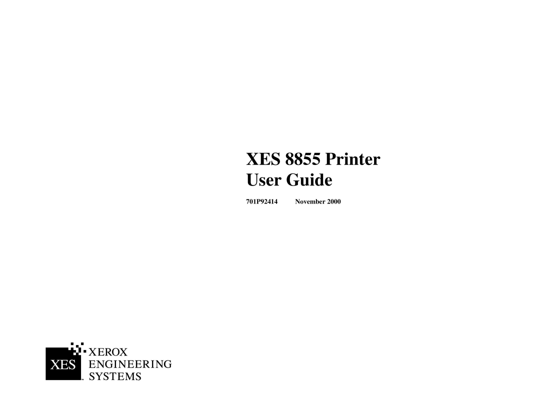 Xerox manual XES 8855 Printer User Guide 