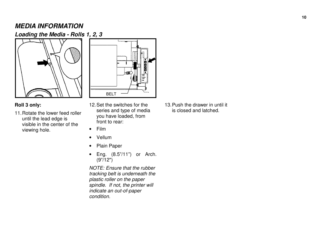 Xerox XES 8855 manual Roll 3 only 