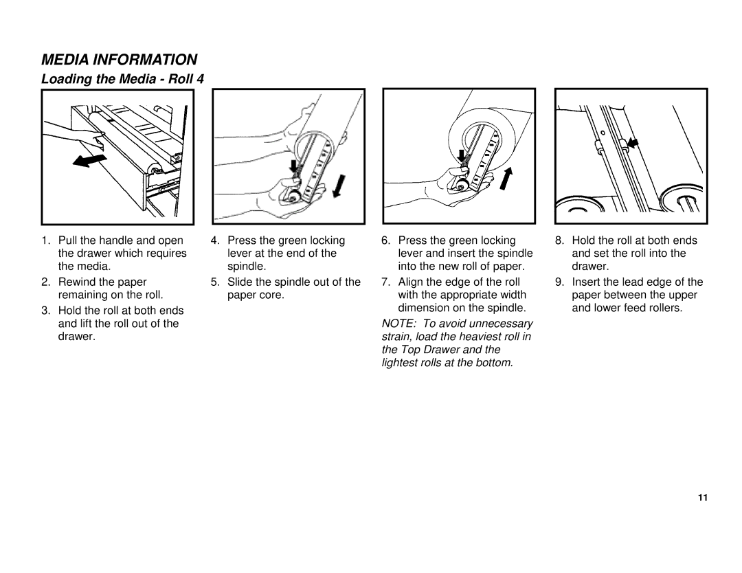 Xerox XES 8855 manual Loading the Media Roll 