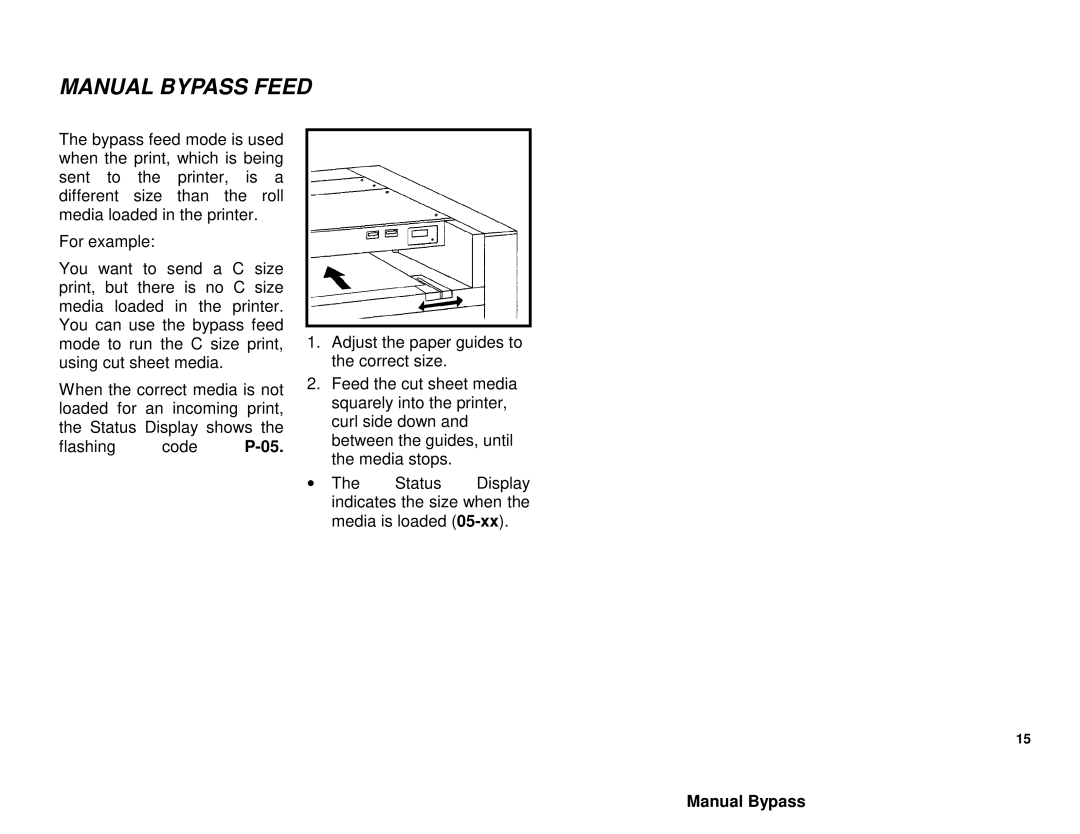 Xerox XES 8855 manual Manual Bypass Feed 