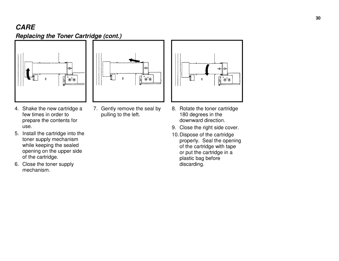 Xerox XES 8855 manual Care 