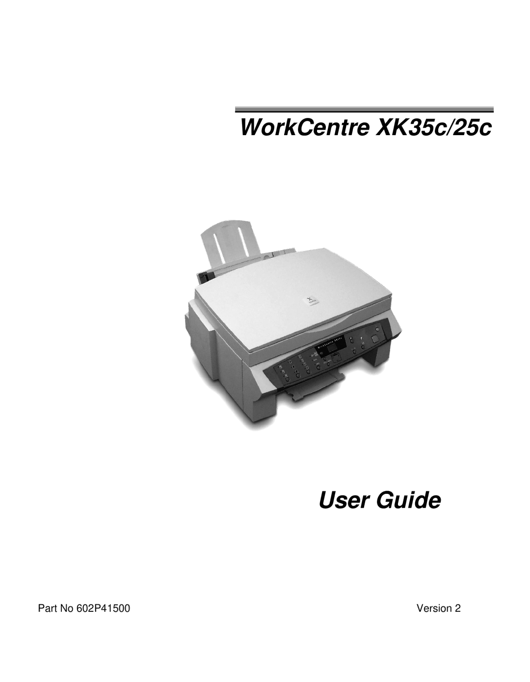 Xerox XK25C, XK35C manual WorkCentre XK35c/25c User Guide 