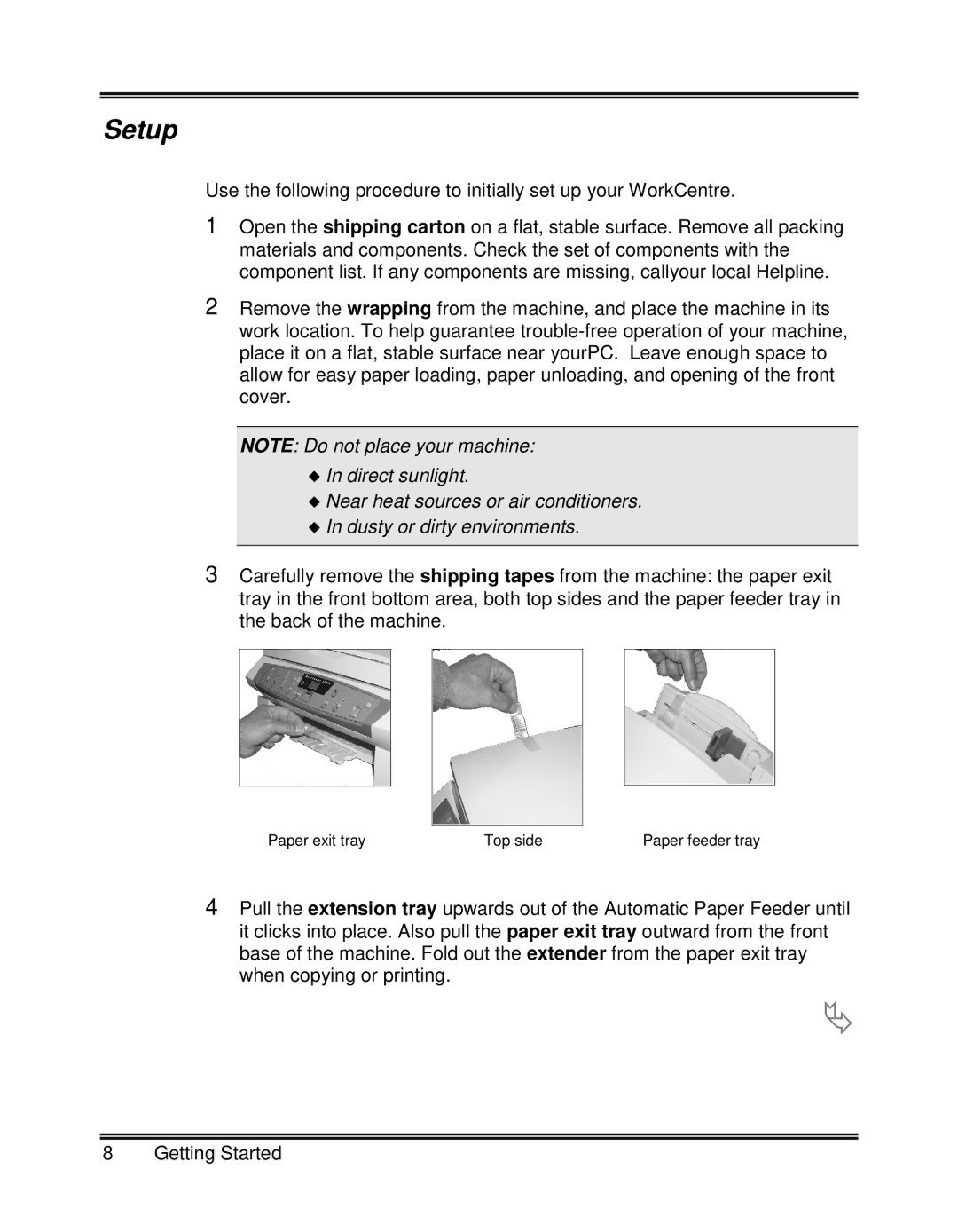 Xerox XK25C, XK35C manual Setup 