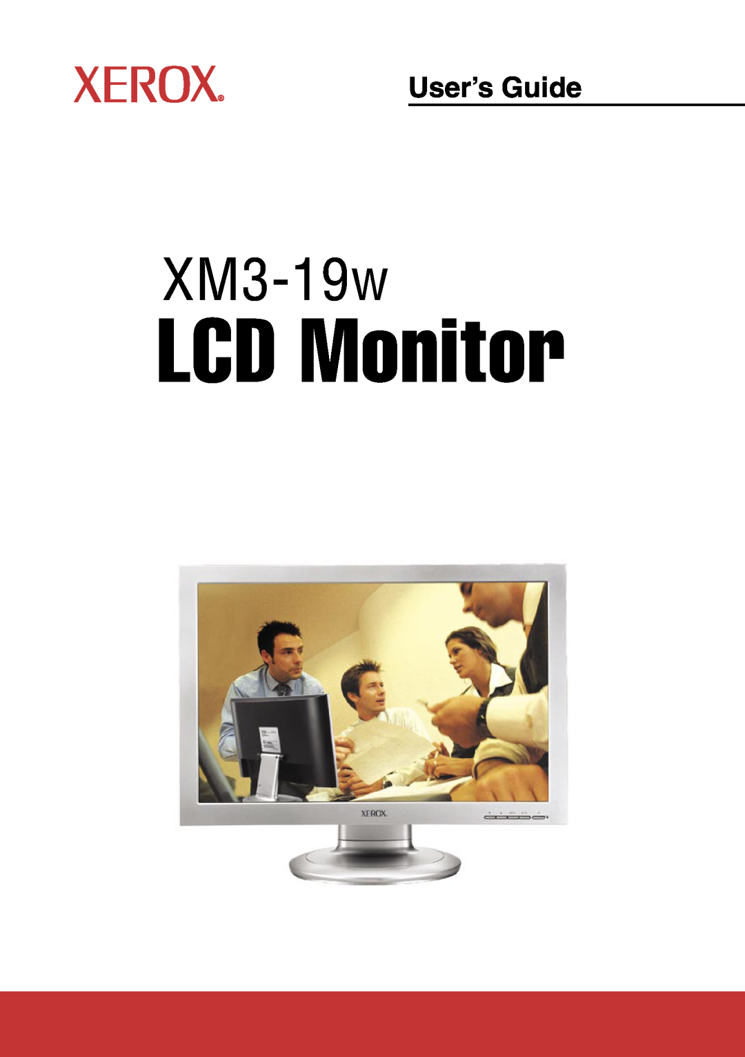 Xerox XM3-19w manual LCD Monitor, User’s Guide 