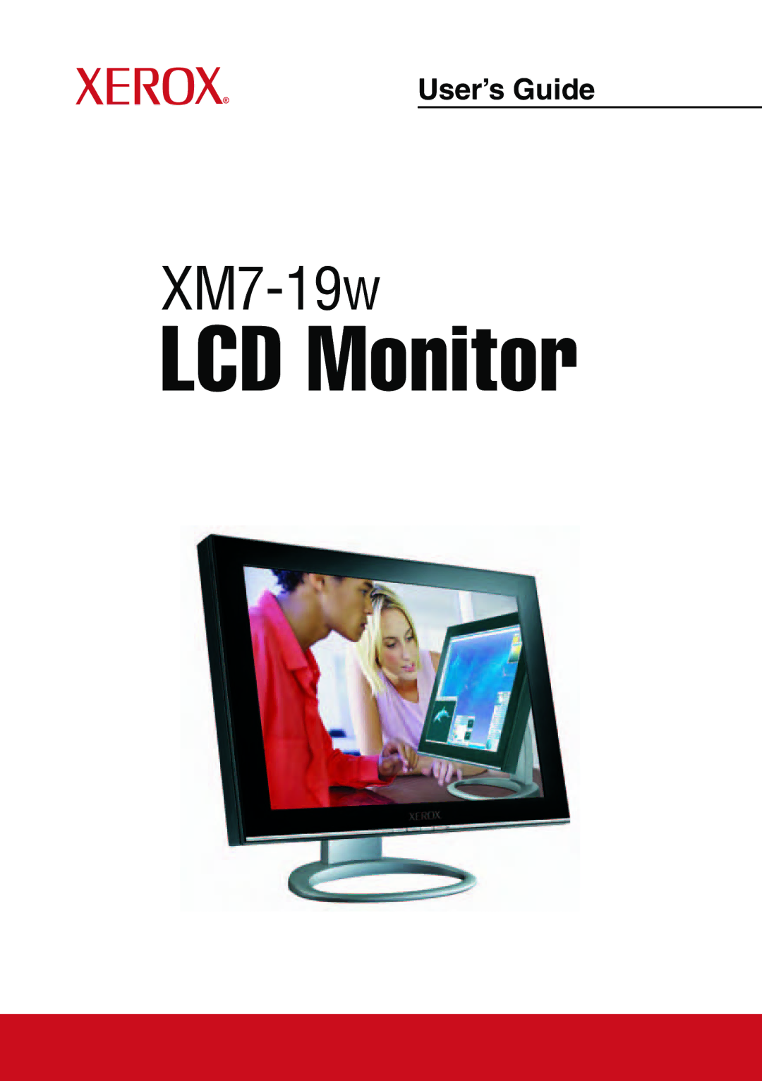 Xerox XM7-19w manual LCD Monitor 