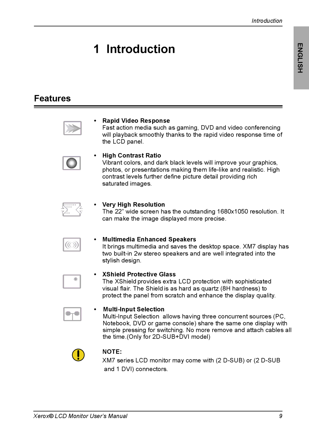 Xerox XM7-22w manual Introduction, Features 