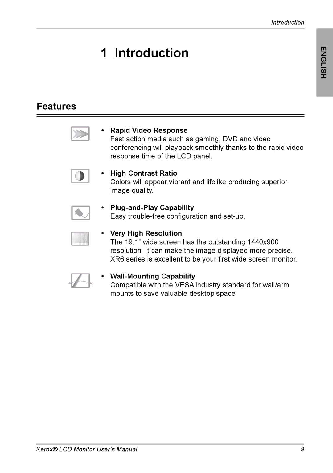 Xerox XR6 Series manual Introduction, Features 