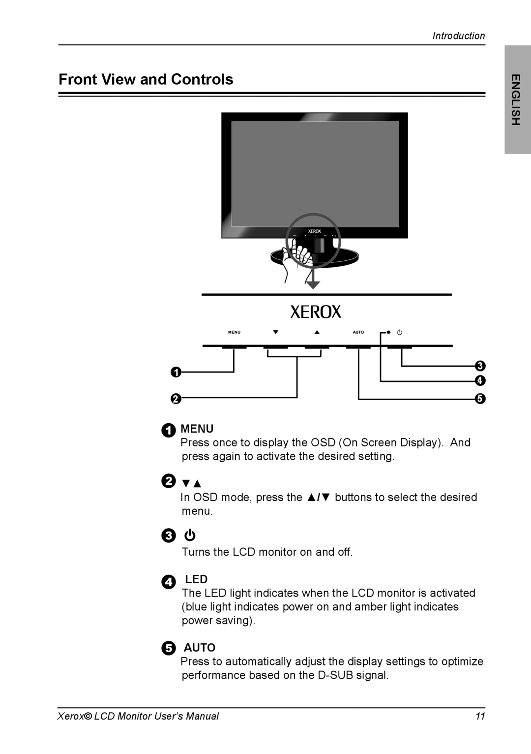 Xerox XR6 Series manual Front View and Controls, Menu 